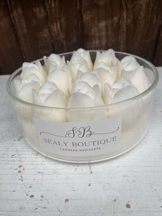 Large Glass Tulip Candle