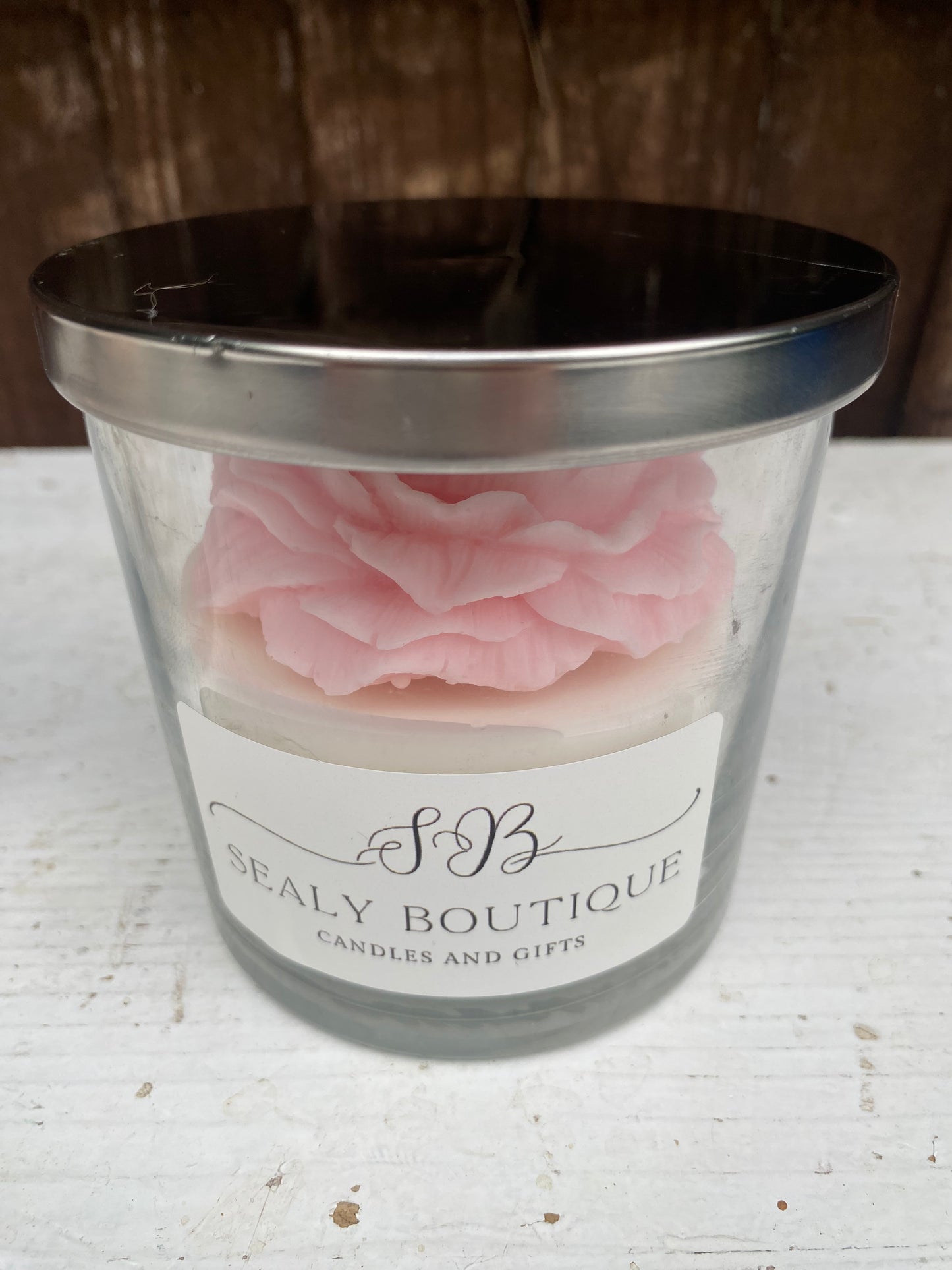 Glass jar with lid - Rose design