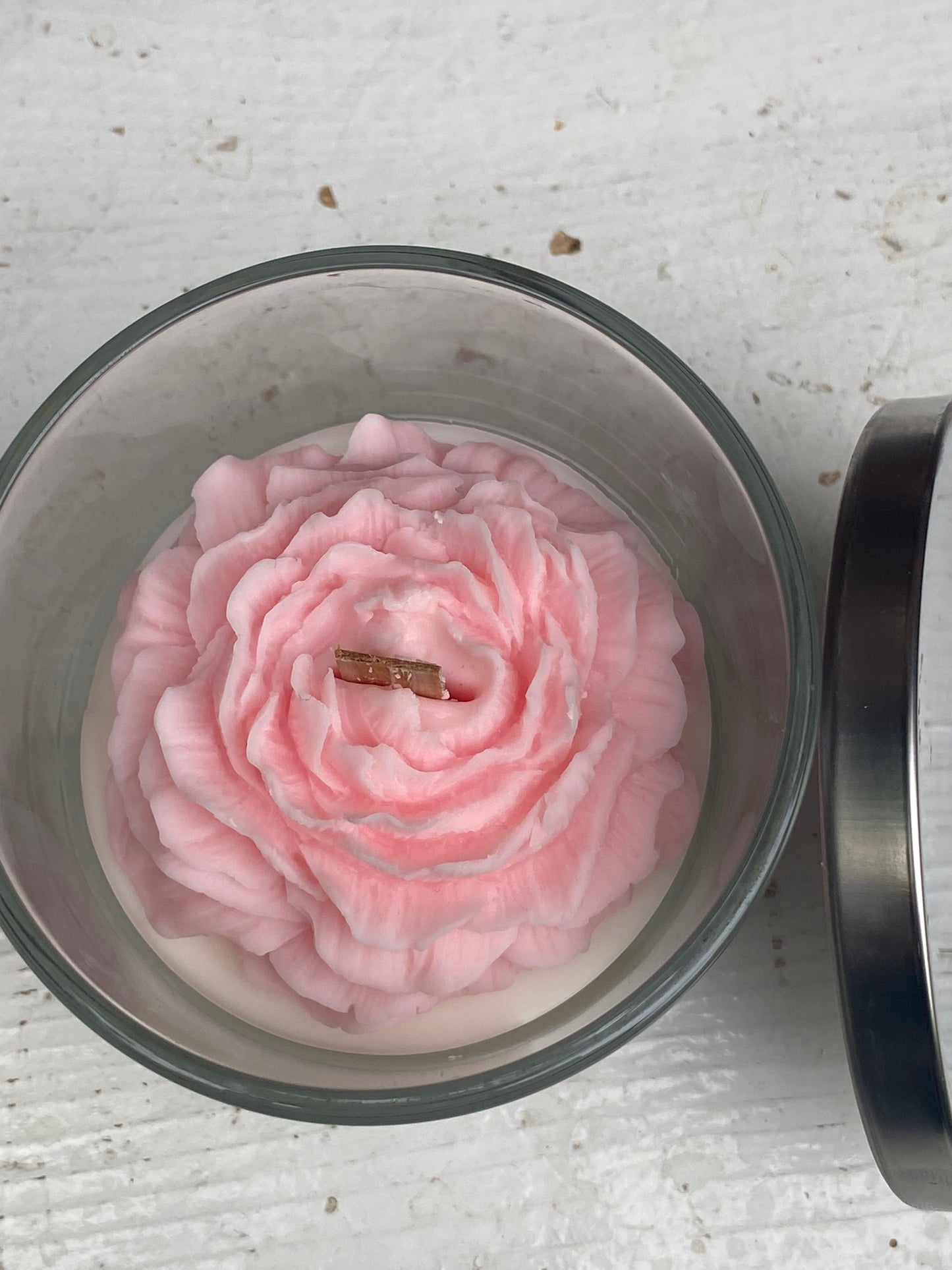 Glass jar with lid - Rose design