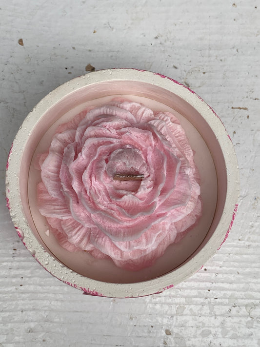 Printed plaster bowl small with peony design