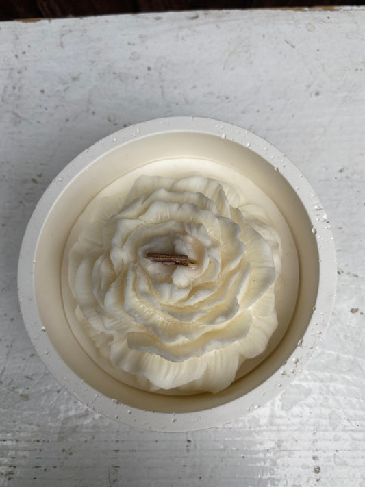 Small plaster bowl with peony design