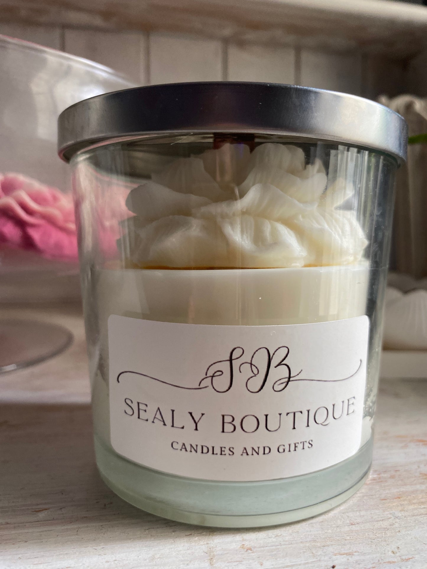 Glass jar with lid - Rose design