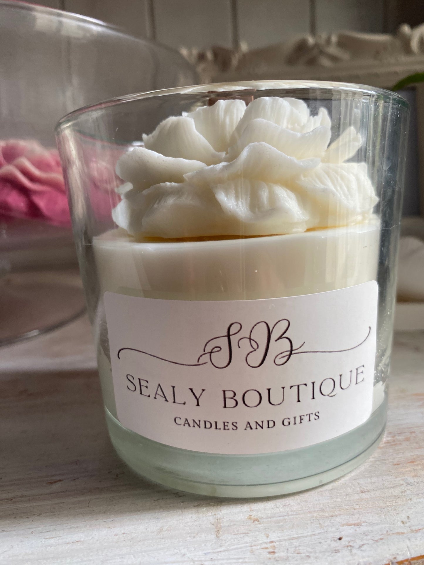 Glass jar with lid - Rose design